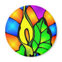 Stained Glass Flower Art  #550 magnets