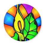 Stained Glass Flower Art  #550 magnets