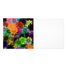Stained glass flowers customised photo card