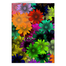 Stained glass flowers greeting cards
