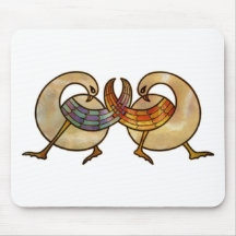 stained glass interlaced swans mousepads