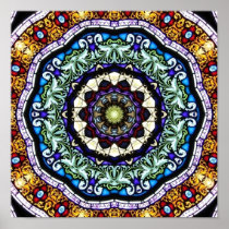 Stained Glass Kaleidoscope #2 Poster