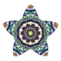 Stained Glass Kaleidoscope #2 Star Stickers