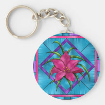 Stained Glass Lilly Key Chains