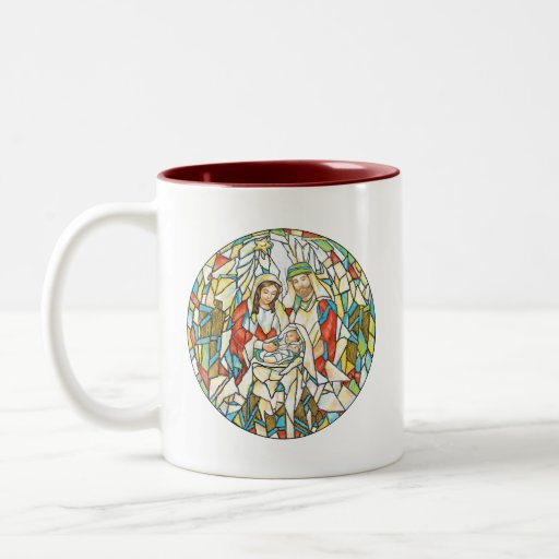 Stained Glass Nativity Painting Mugs
