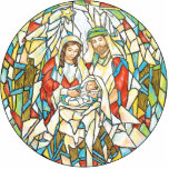 Stained Glass Nativity Painting photo sculptures