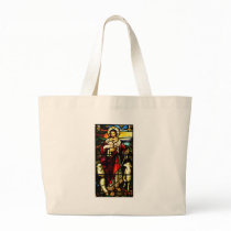 Stained Glass of Jesus The Good Shepherd Canvas Bag