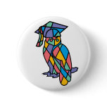 Stained Glass Owl buttons