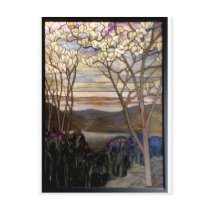 Stained glass scenery post card