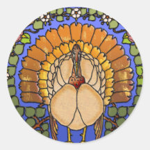 Stained Glass Thanksgiving Turkey (Stickers)