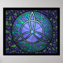 Stained Glass Triskele Poster