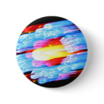 Stained glass window, Bern Munster, Switzerland Pinback Button