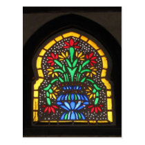 Stained glass window  Mosque of Suleyman Aga postcards