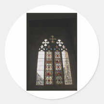 Stained Glass Window Round Stickers