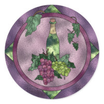 Stained Glass Wine Love Stickers