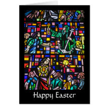 stained happy easter greeting card