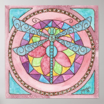 stainedglass dragonfly print