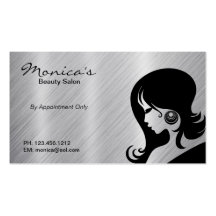 Stainless Steel Beauty Salon w/ Appointment Date Business Card Template