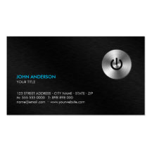 Stainless Steel Power Button Hi-Tech business card