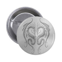 Stainless Steel Tribal Dragons Button