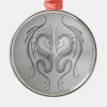 Stainless Steel Tribal Dragons Christmas Tree Ornaments