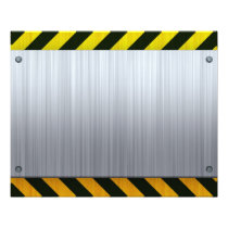 Stainless Steel with Hazard Stripes
