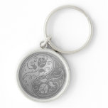 Stainless Steel Yin Yang Roses Key Chain