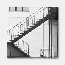 Staircase in Black and White Refrigerator Magnet