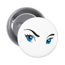Stalking Blue Eyes Pinback Button