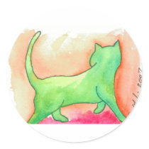 StalkingCat Round Sticker