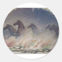Stallion Stampede Round Sticker