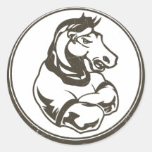 Stallions Mascot Round Sticker