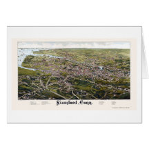 Stamford, CT Panoramic Map - 1883 Card