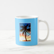 Stamp of Palm Tree Sunset Coffee Mug