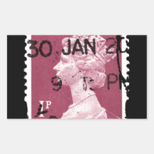 Stamp of the Queen Rectangular Stickers