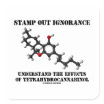 Stamp Out Ignorance Effects Tetrahydrocannabinol Square Sticker