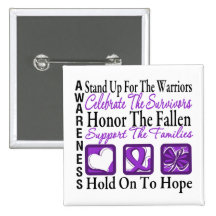 Stand Up Celebrate Honour Collage Pancreatic Cance Pinback Buttons