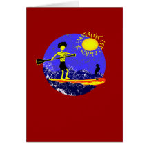 Stand Up Paddle Design Greeting Card