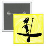 Stand Up Paddle Silhouette Design Buttons