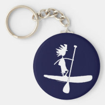Stand Up Paddle Silhouette Design Key Chains