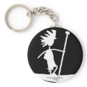 Stand Up Paddle Silhouette Design keychains