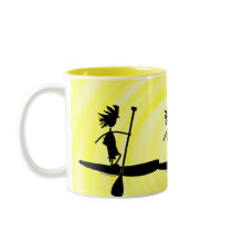 Stand Up Paddle Silhouette Design Coffee Mugs
