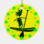 Stand Up Paddle Silhouette Design Christmas Ornaments