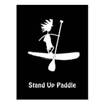 Stand Up Paddle Silhouette Design Post Card