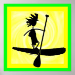 Stand Up Paddle Silhouette Design posters