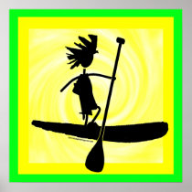 Stand Up Paddle Silhouette Design