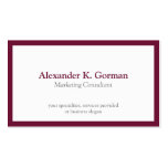 Standard classic burgundy border solid profession business card templates