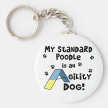Standard Poodle Agility Dog Key Chain