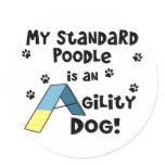 Standard Poodle Agility Dog Round Stickers