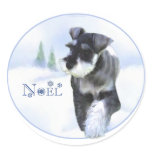 Standard Schnauzer Noel Round Sticker